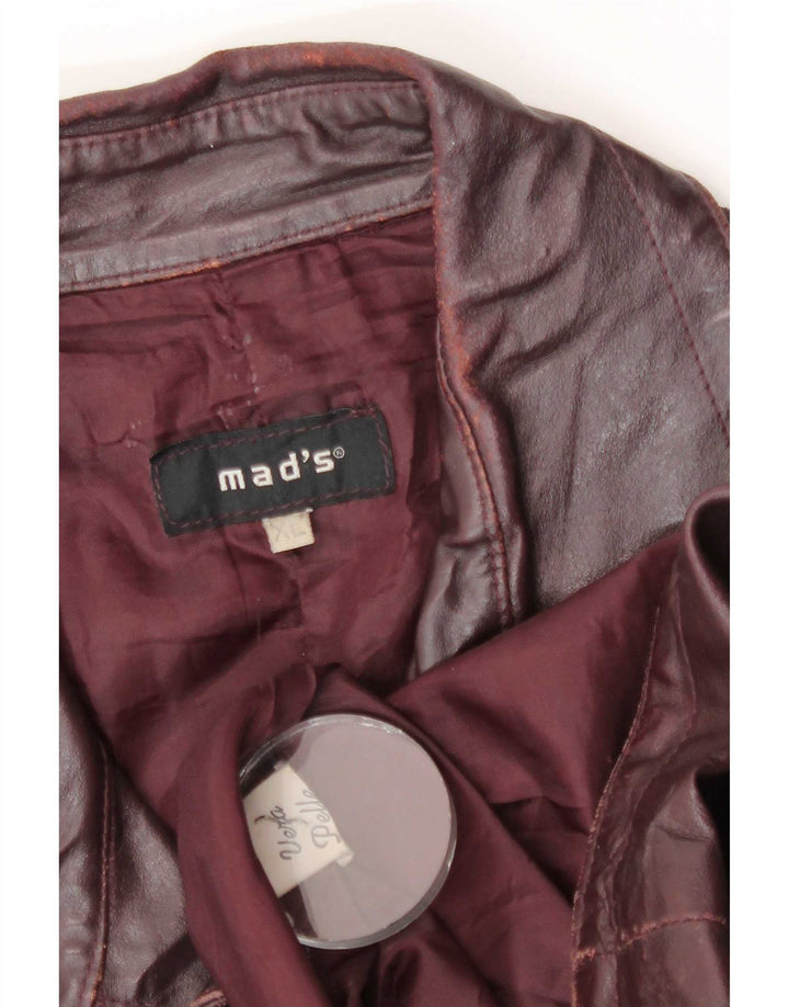 Giacca in pelle vintage da uomo UK 42 XL Borgogna