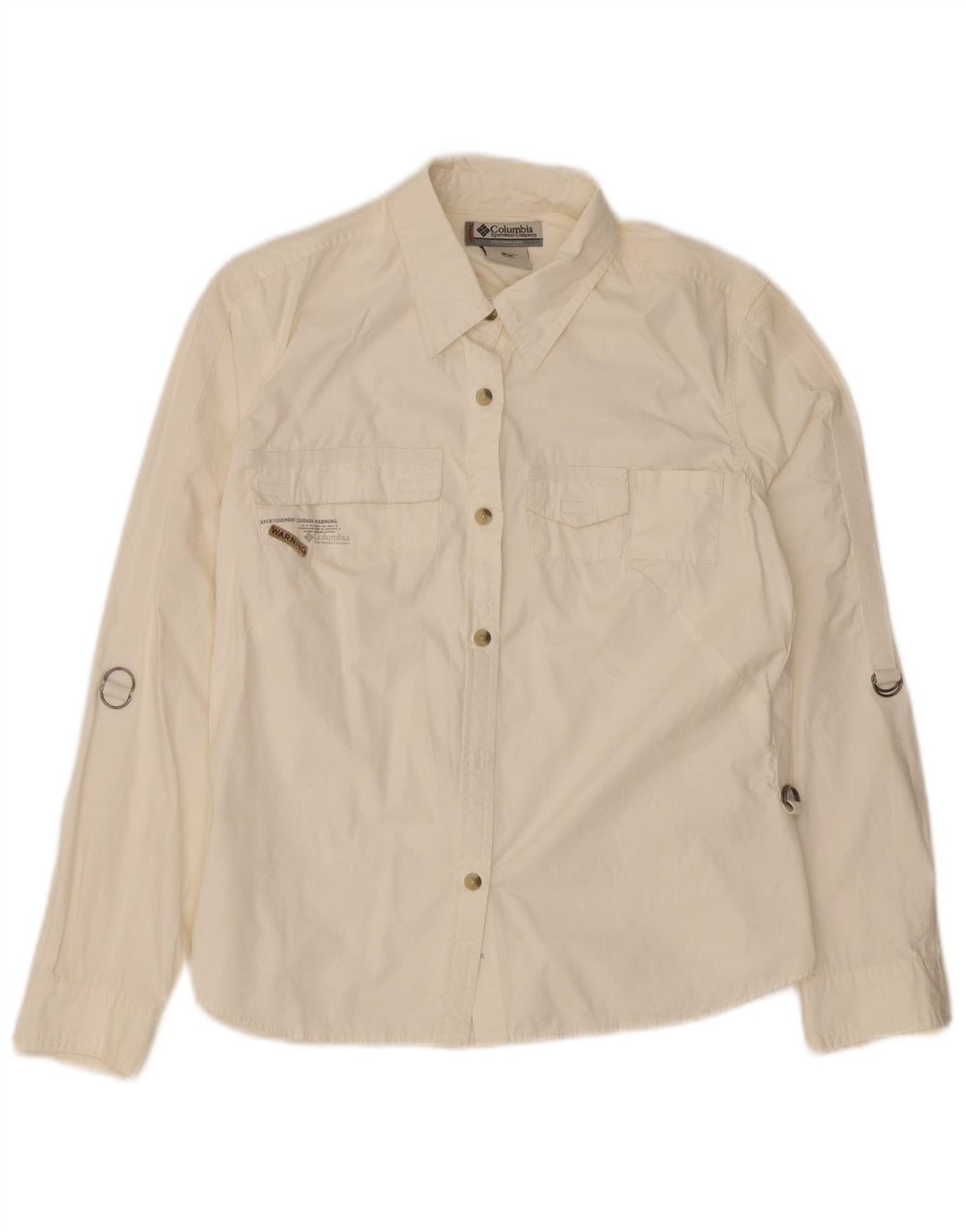 Columbia dameskjorte UK 12 Medium hvid bomuld