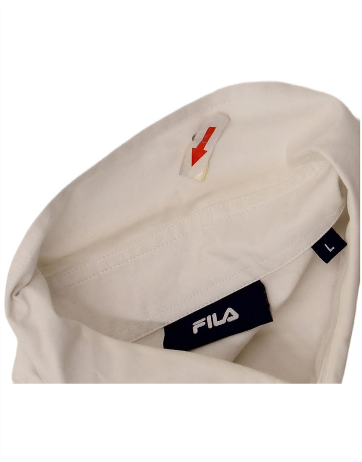 Fila Chemise Homme Large Blanc Coton