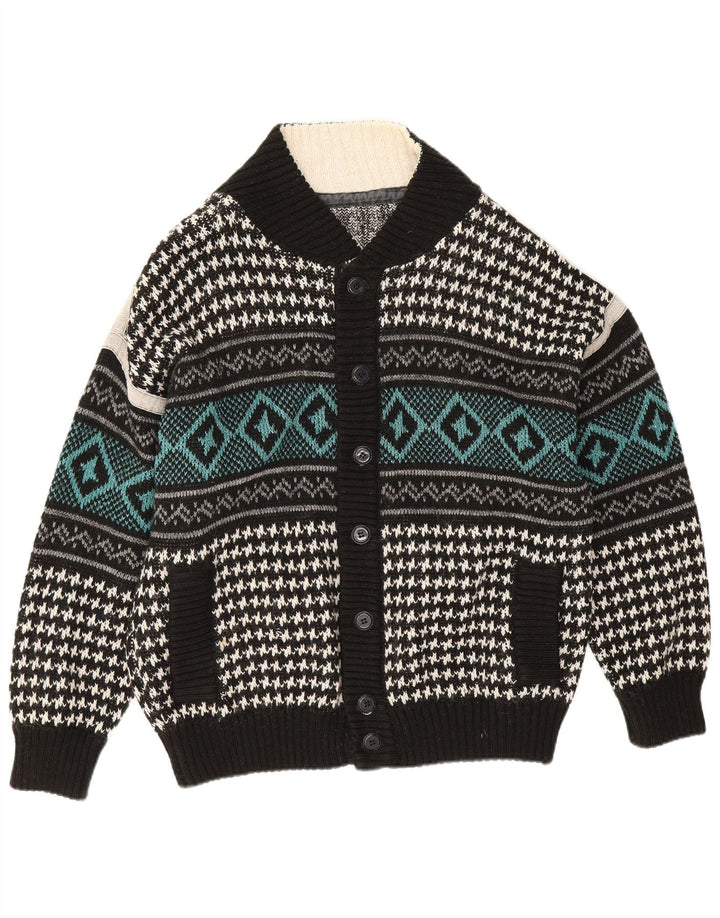 Vintage herre cardigan sweater XL flerfarvet geometrisk