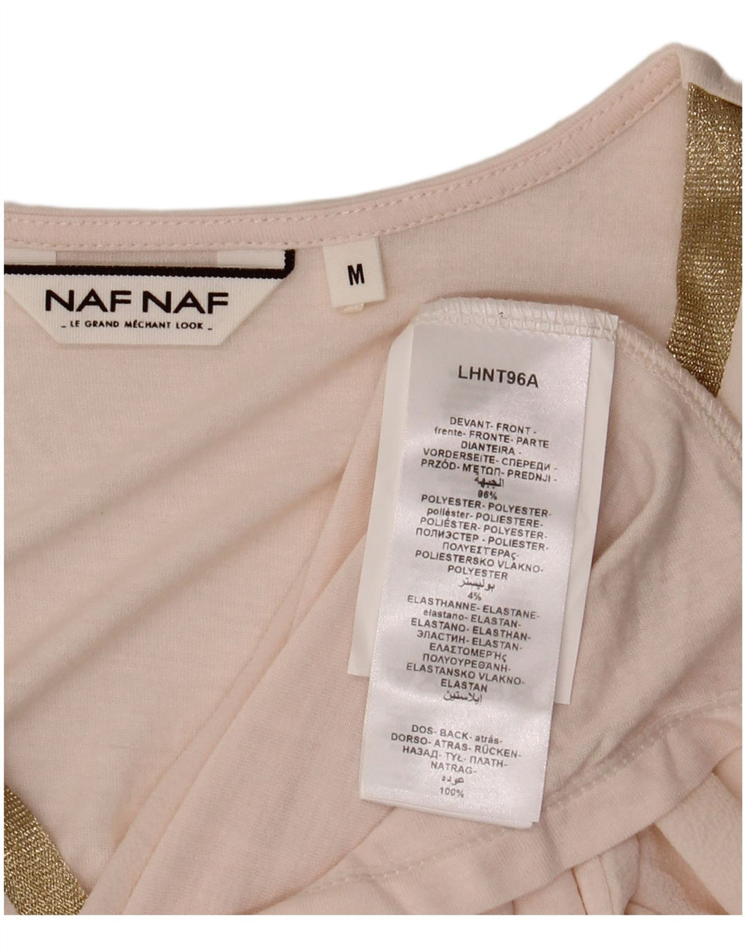 Naf Naf Womens See Through Vest Top UK 12 Medium Pink Polyester