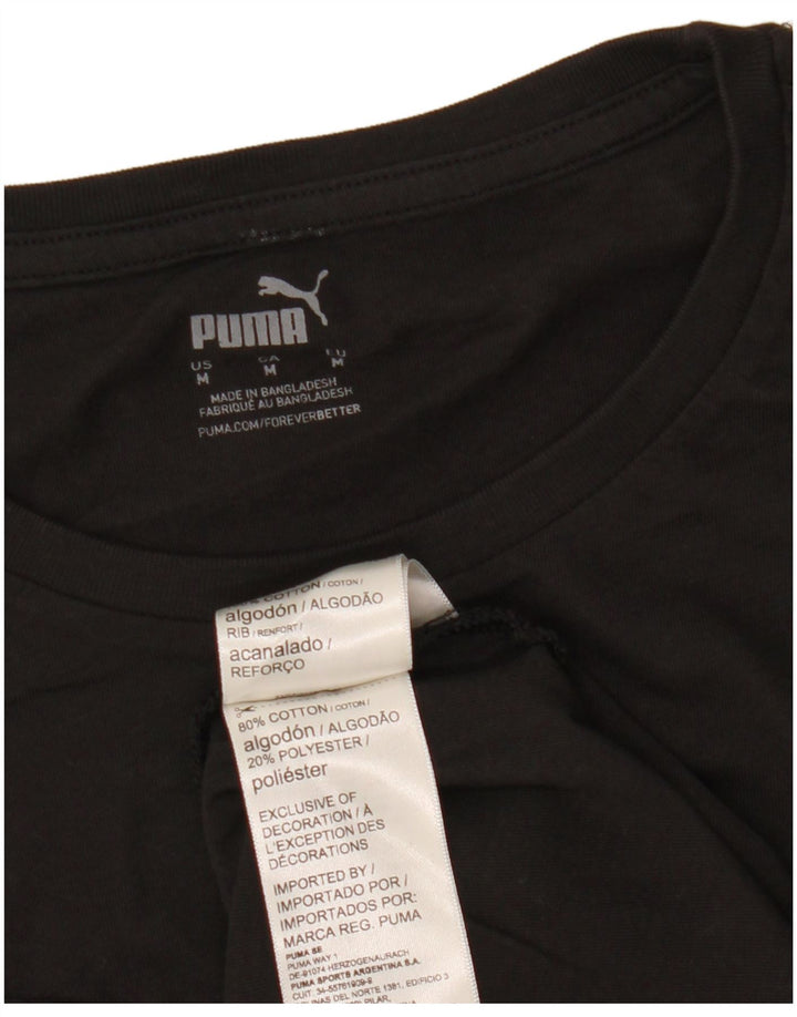 Puma Herren T-Shirt Top Medium Schwarz Baumwolle