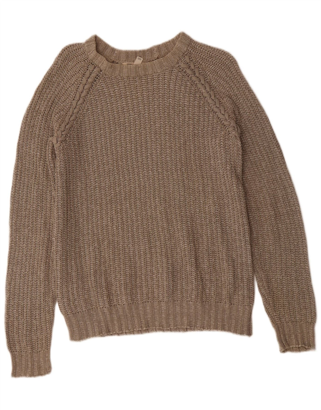 Suéter feminino Billabong com gola canoa EUA 8 algodão cinza médio