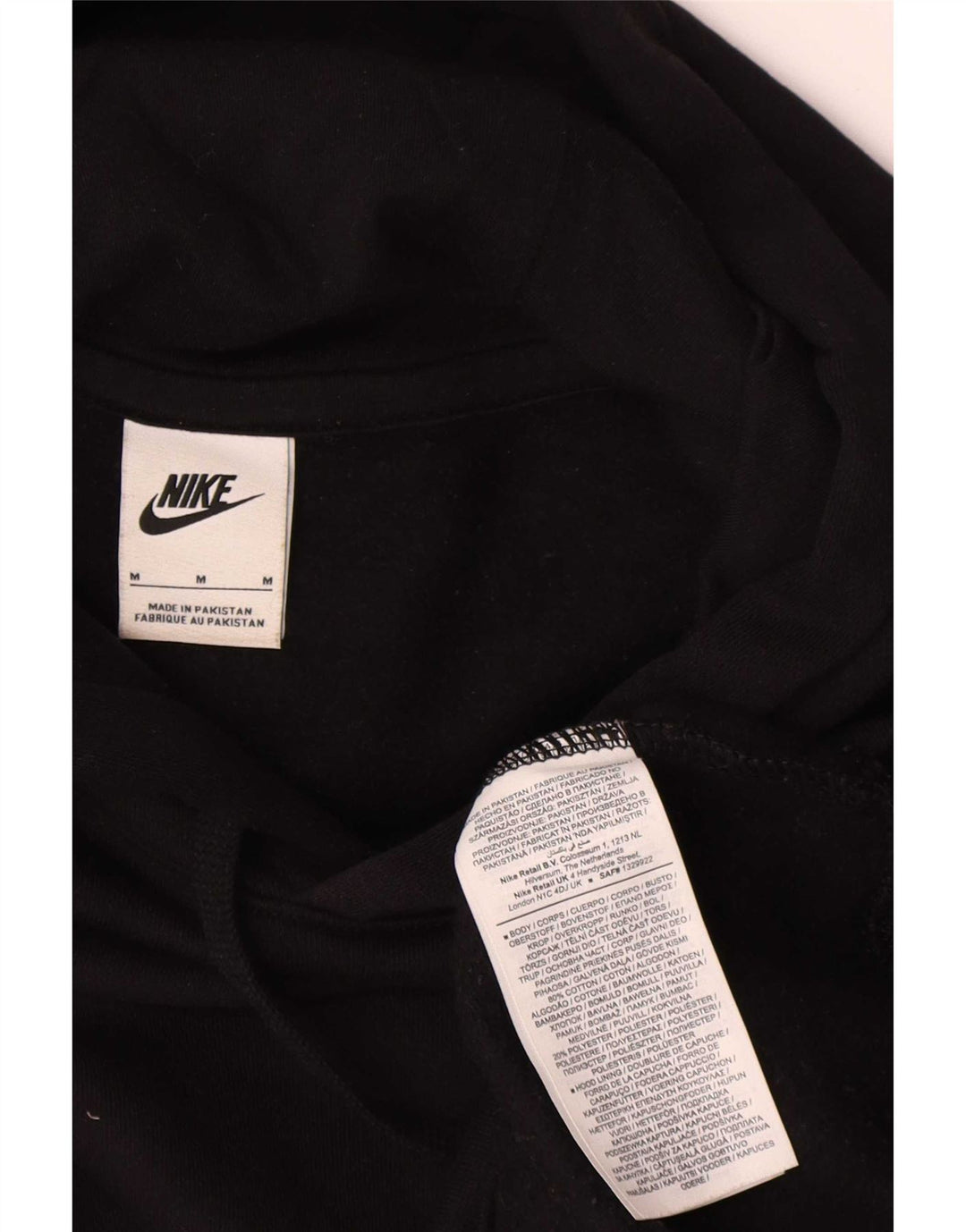 Felpa con cappuccio grafica Nike da uomo in cotone nero medio