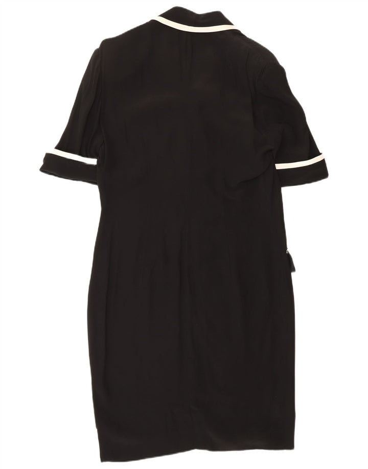 Luisa Spagnoli Womens Front Tie Shirt Dress IT 42 Medium Black