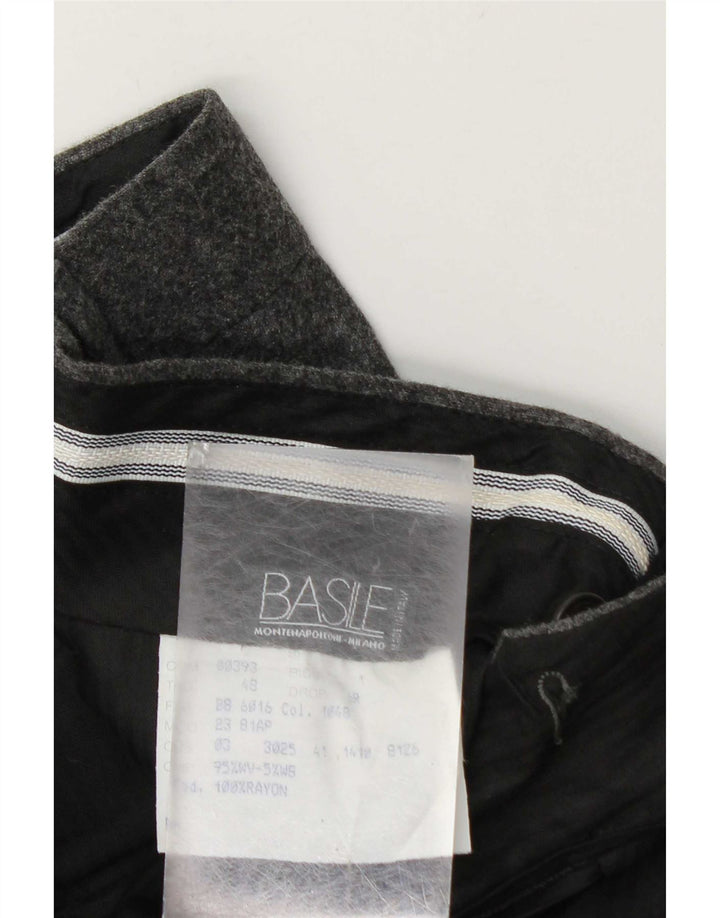 Basile Mens Pegged Suit Hose IT 48 Medium W32 L37 Graue Wolle