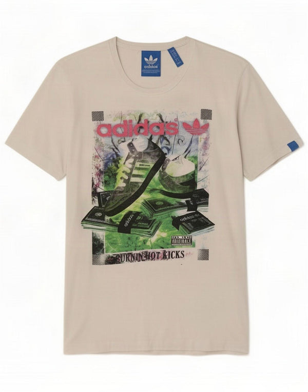 Adidas T-shirt graphique pour homme petit blanc