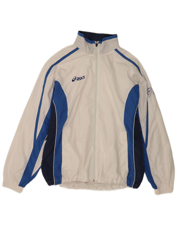 Asics Veste de survêtement pour homme 2XL Blanc Colorblock Polyester