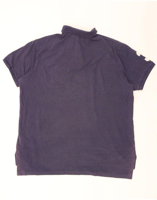 Polo Ralph Lauren da uomo con vestibilità grafica personalizzata XL in cotone blu navy