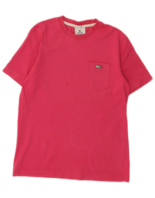 Lacoste Damen T-Shirt Top UK 4 XS Rosa Baumwolle