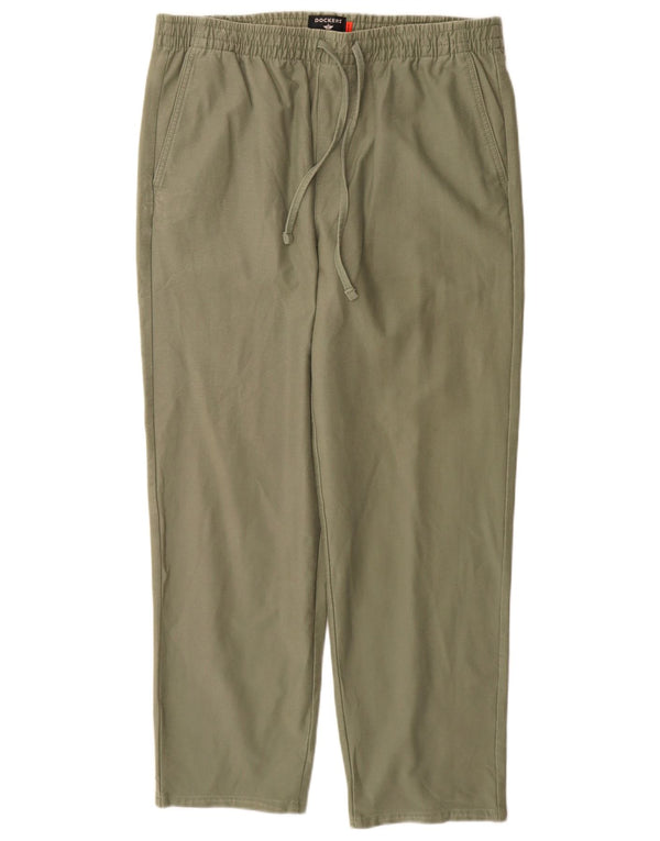 Calça jeans masculina Dockers reta grande W32 L29 algodão cáqui