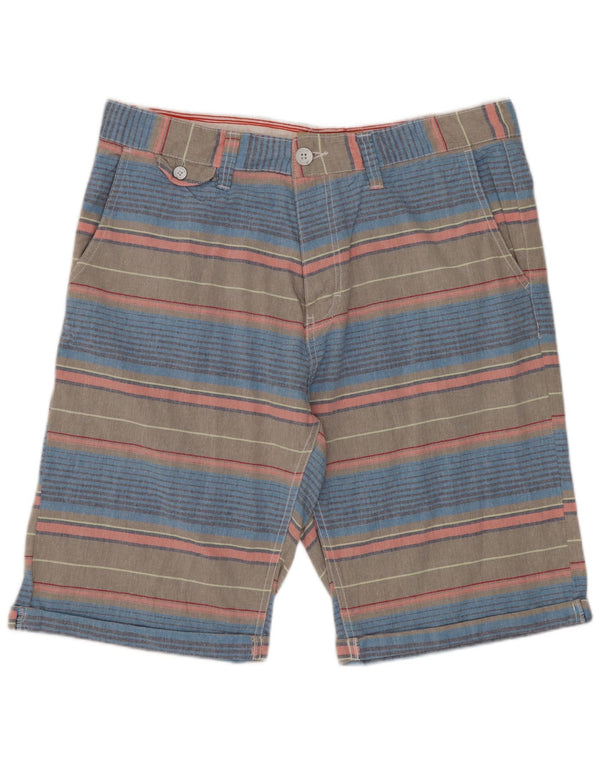 Tokyo Laundry Mens Chino Shorts XL W38 Multicoloured Striped Cotton
