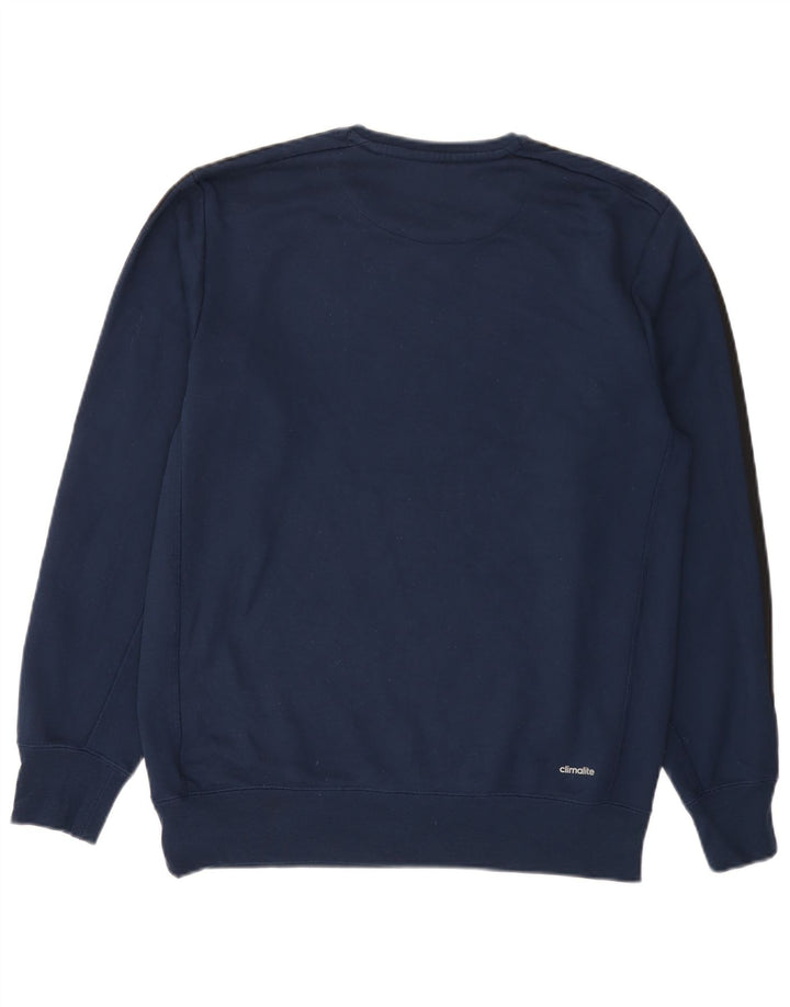 Adidas Herre Climalite Sweatshirt Jumper Medium Navyblå polyester