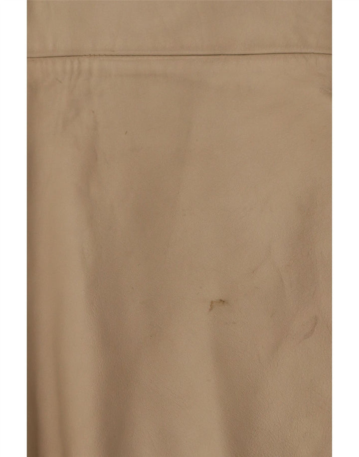 Vintage Dame Læder Gilet IT 38 XS Beige