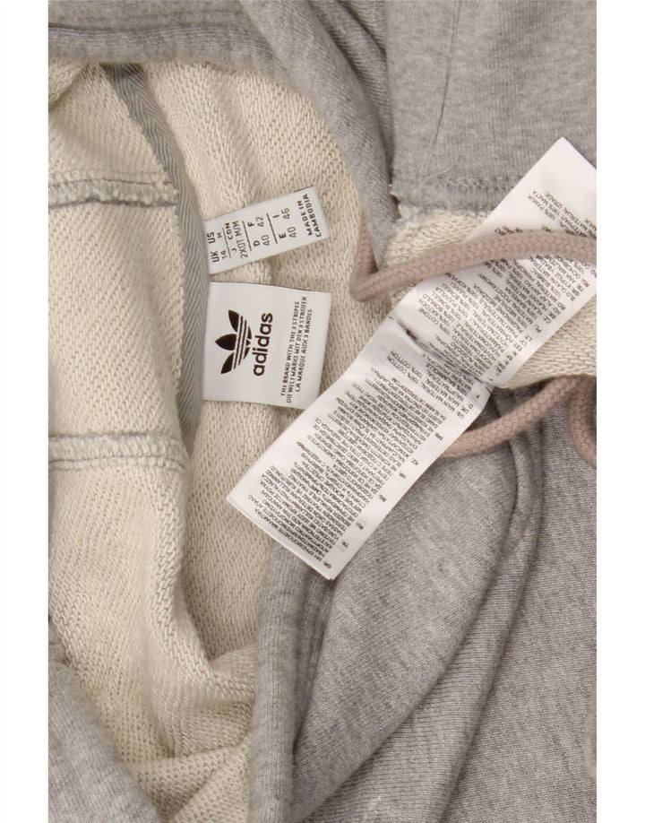 Adidas Womens Oversized Hoodie Jumper UK 14 Medium Grey Cotton