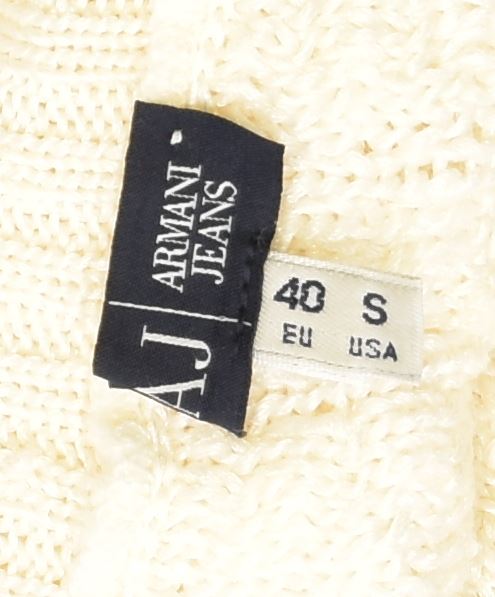 ARMANI JEANS Damen Rollkragenpullover Pullover EU 40 Medium Off White