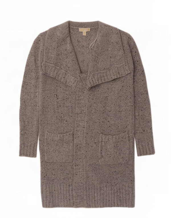 Michael Kors Womens Oversized Longline Cardigan Sweater UK 10 Small Grey