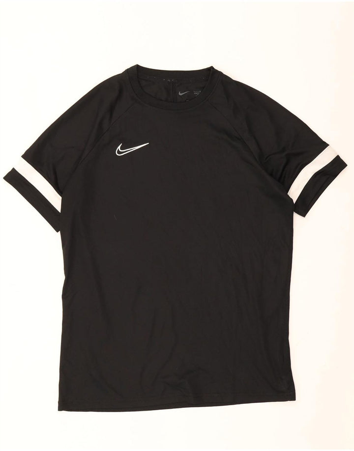 Nike Herre Dri Fit T-Shirt Top Stor Sort Colourblock Polyester