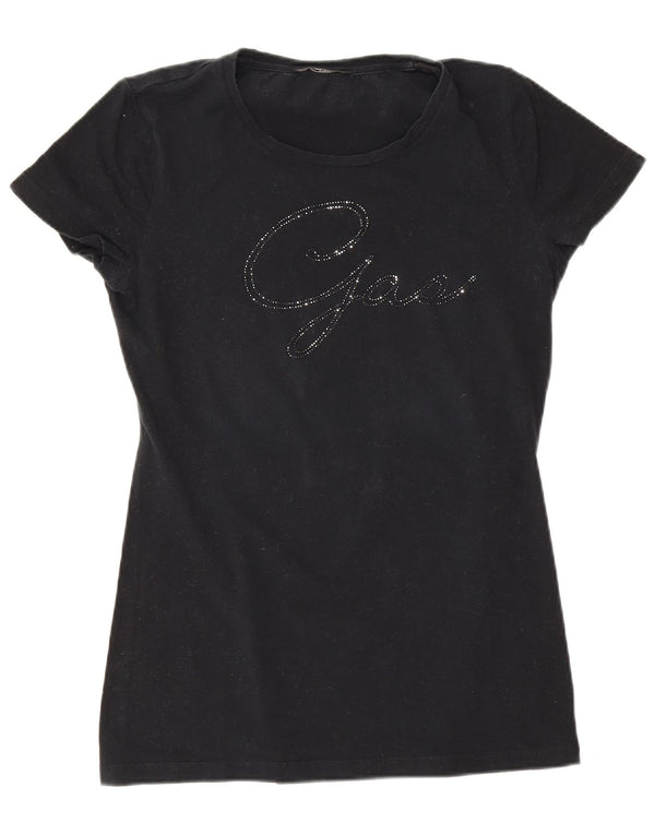 Gas T-shirt graphique pour femme UK 8 Small Noir
