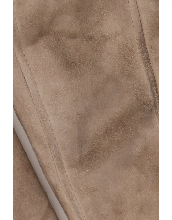 Vintage Dame Shearling Coat IT 46 Large Beige Læder