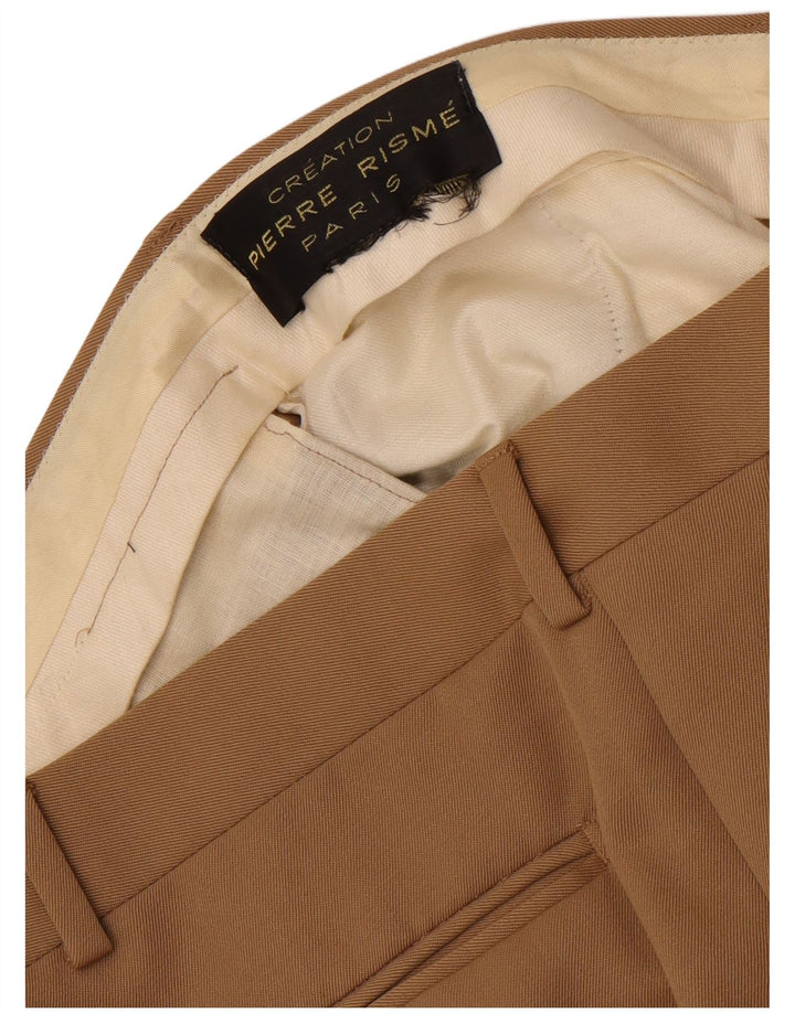 Vintage Mens Straight Suit Trousers W36 L30 Beige