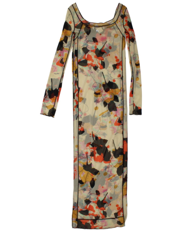 Sonia Rykiel Damen Durchsichtiges Maxikleid IT 40 Small Off White Floral