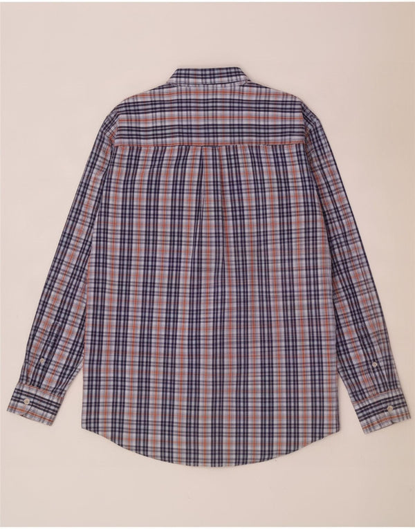 Izod Mens Tall Shirt XL Blue Check Cotton