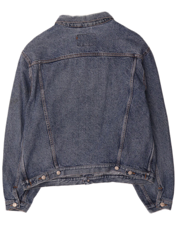 Винтажная мужская джинсовая куртка UK 42 XL, синяя хлопковая