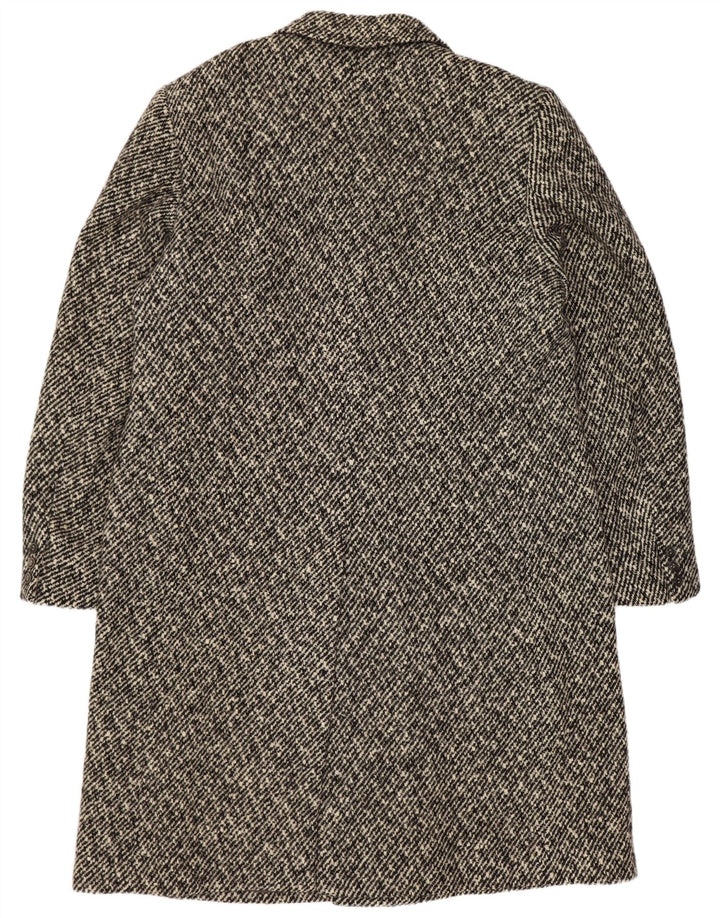 Cappotto doppiopetto vintage da uomo UK 38 Lana vergine a righe grigio medio
