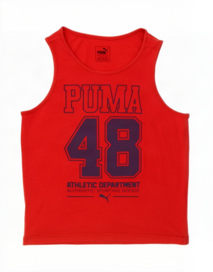 Puma Drenge Grafisk Vest Top 11-12 År Rød