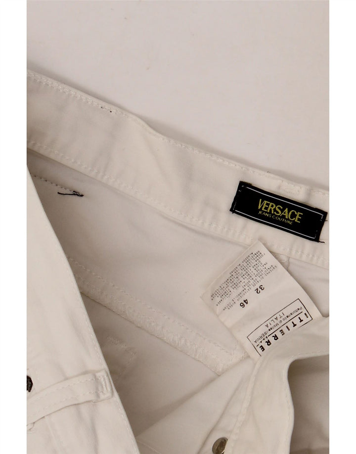 Versace lige jeans til kvinder W32 L29 hvid bomuld