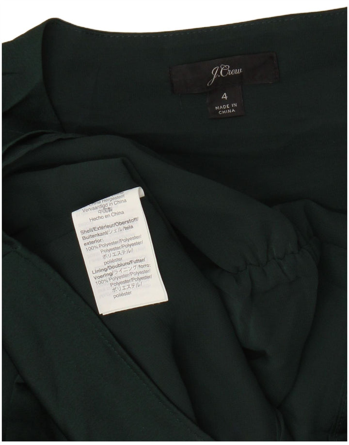 J. CREW Camicia da donna con maniche a 3/4 Camicetta US 4 Small Verde Poliestere