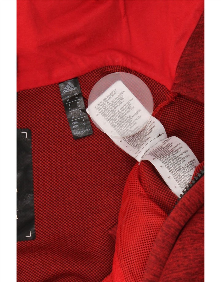 Adidas Mens Tracksuit Top Jacket Medium Red Flecked Polyester