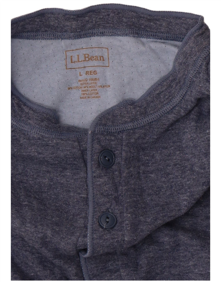 L.L.Bean Mens Top Long Sleeve Large Blue Cotton