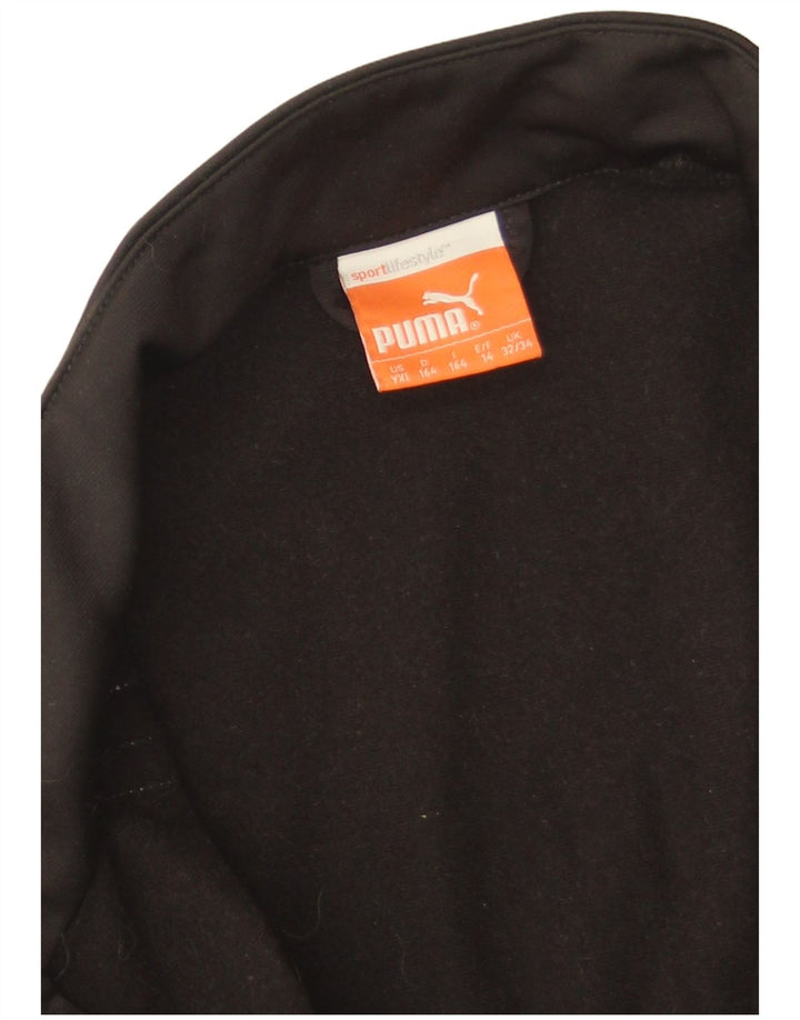 Puma Boys Graphic Tracksuit Top Jacket 13-14 Years Black Colourblock