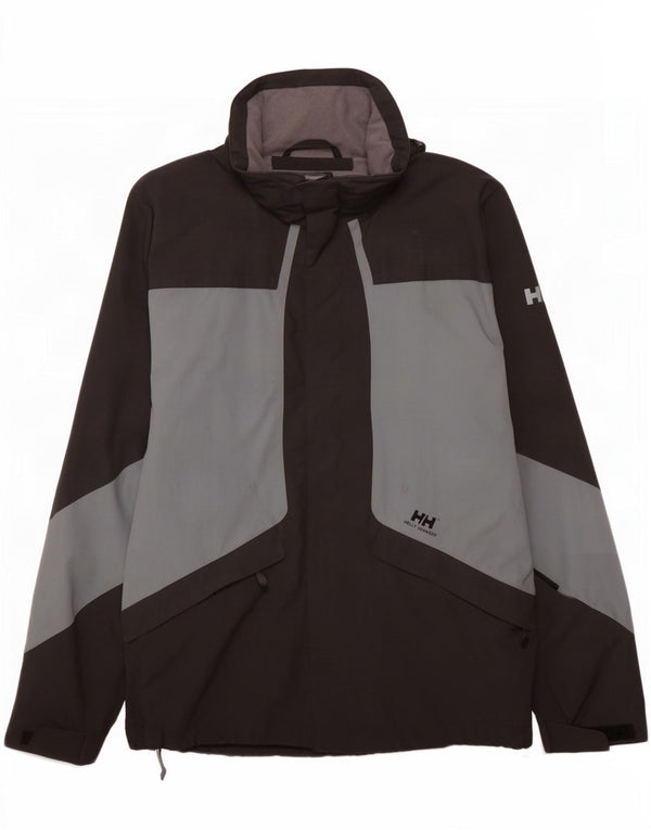 Helly Hansen Mens Rain Jacket UK 38 Medium Black Colourblock Nylon