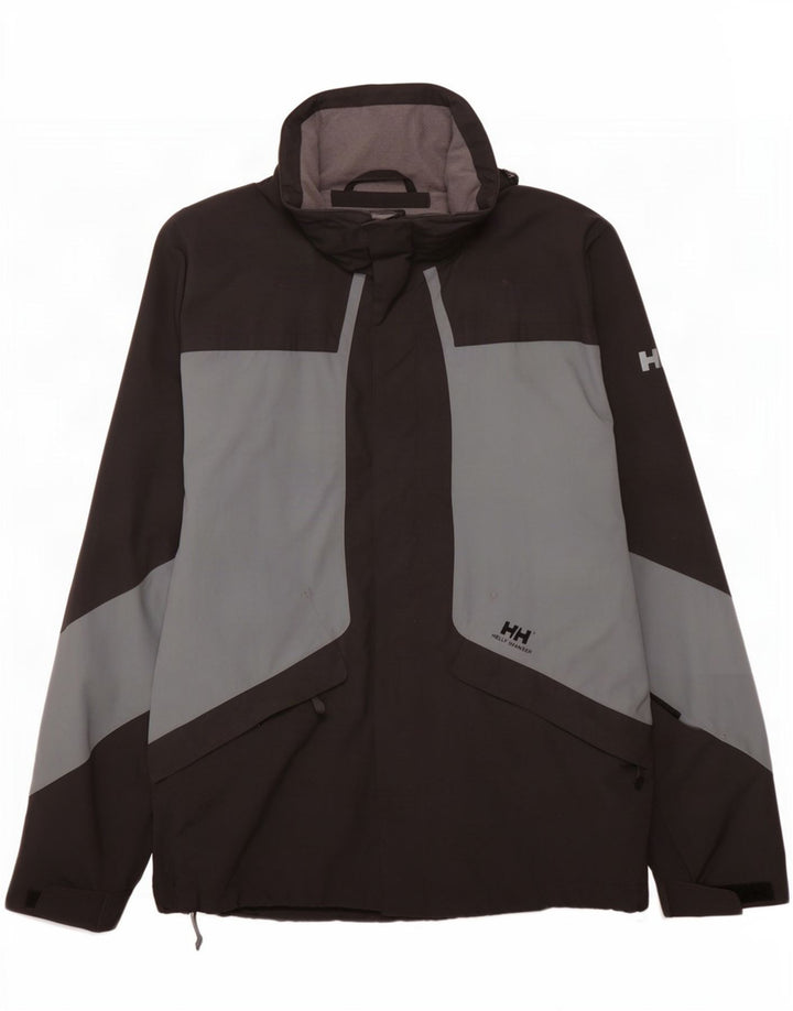 Giacca antipioggia da uomo Helly Hansen UK 38 nylon color block nero medio