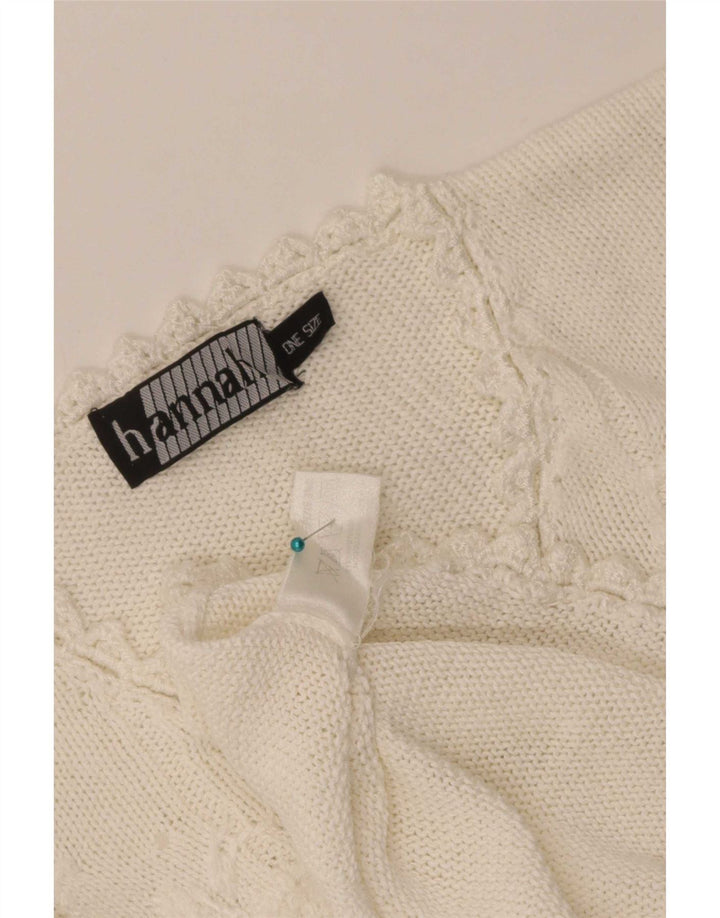 Maglione da donna con scollo a V Hannah, taglia unica, ramiè bianco