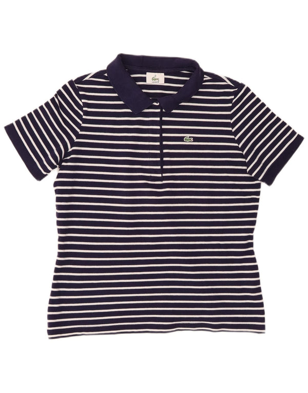 Damska koszulka polo Lacoste, rozmiar 46, XL, granatowa w paski