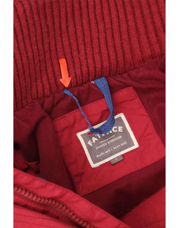 Fat Face Mens Hooded Windbreaker Jacket UK 36 Small Red Nylon