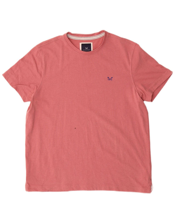 Crew Clothing Mens T-Shirt Top XL Pink Cotton