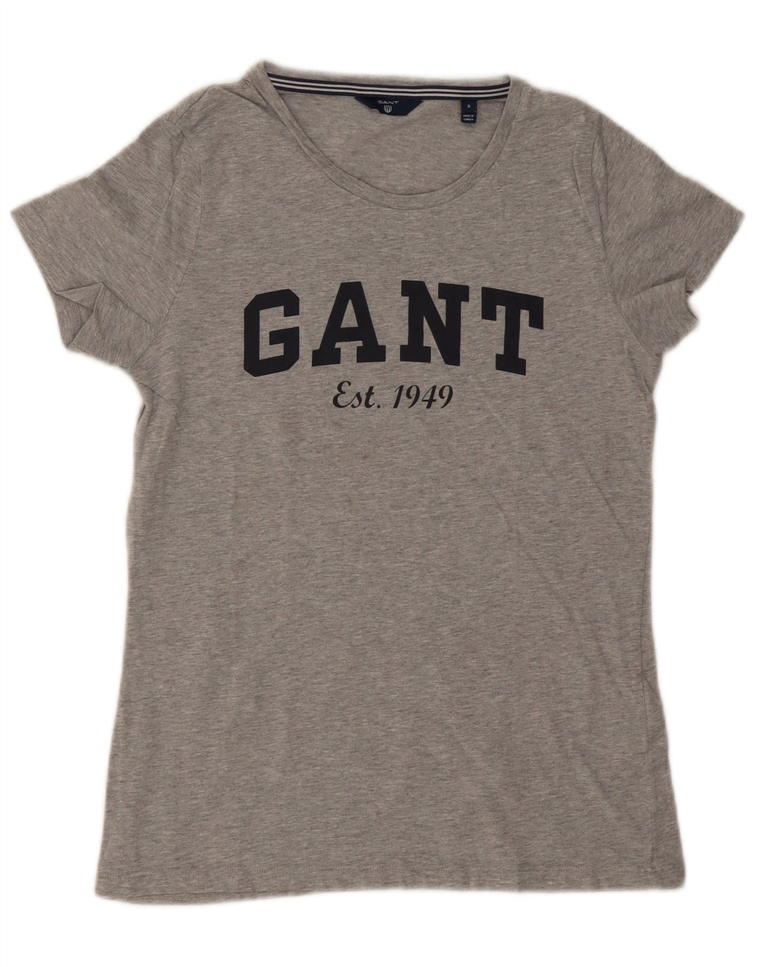 Gant Mens Graphic T-Shirt Top Small Grey Flecked Cotton