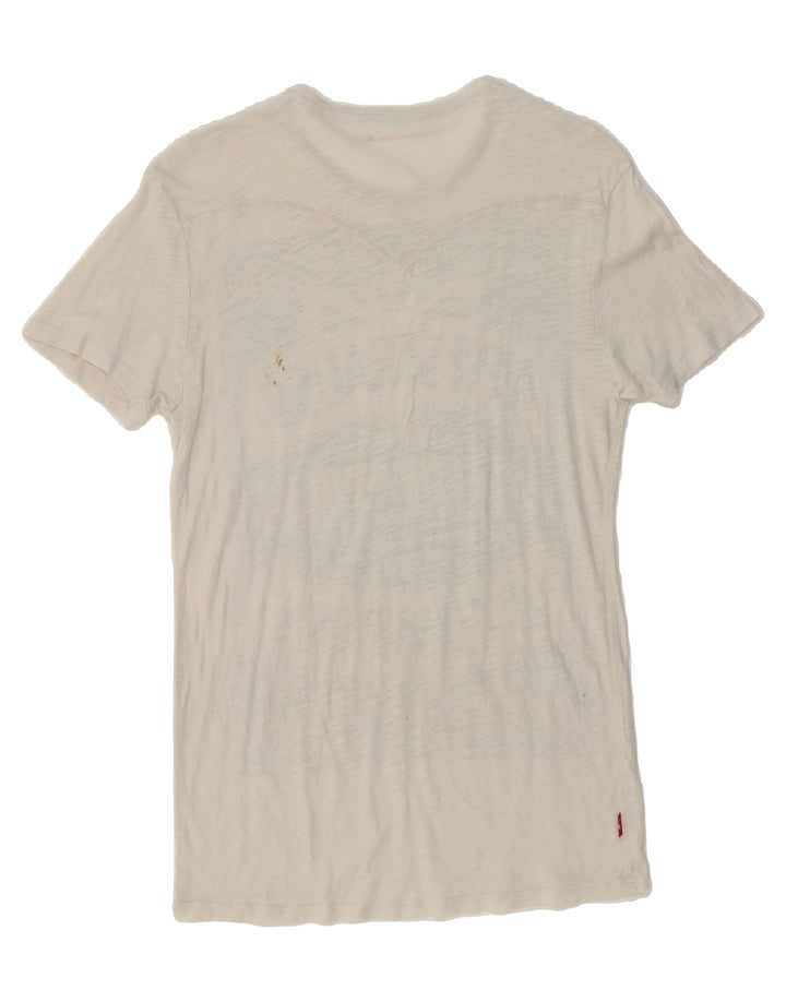 LEVI'S Womens Graphic T-Shirt Top UK 10 Small Grey Vintage Levi's and Second-Hand Levi's from Messina Hembry 