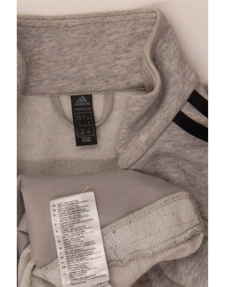 Adidas Boys Tracksuit Top Jacket 13-14 Years Grey Cotton