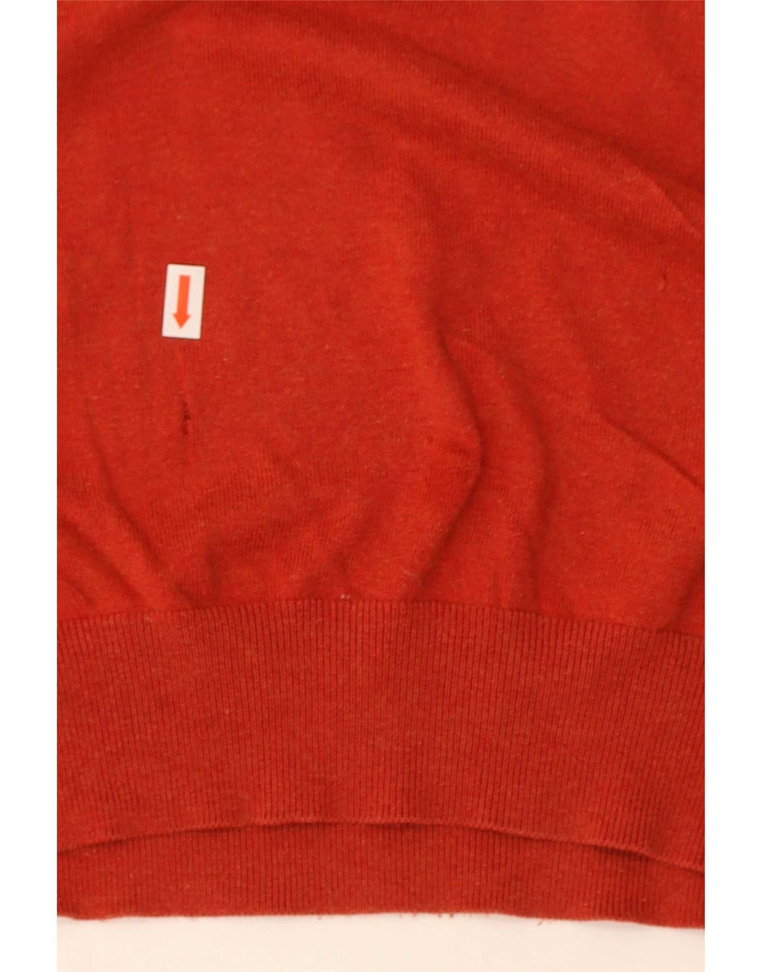 Massimo Dutti Mens V-Neck Jumper Sweater 2XL Red Cotton