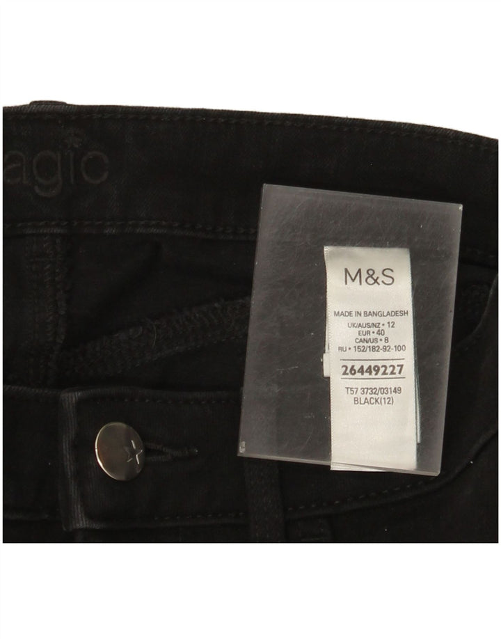 Marks & Spencer Womens Denim Bermuda Shorts UK 12 Medium W30  Black Cotton
