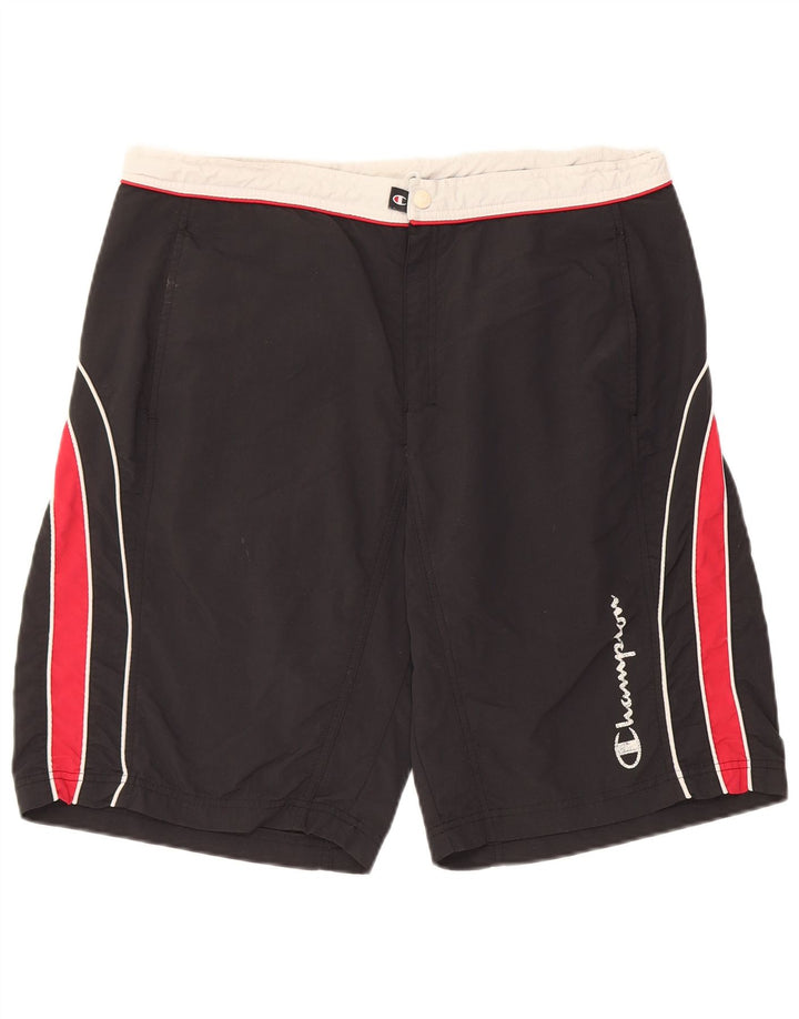 Champion Mens Graphic Swimming Shorts XL  Black Colourblock Polyester
