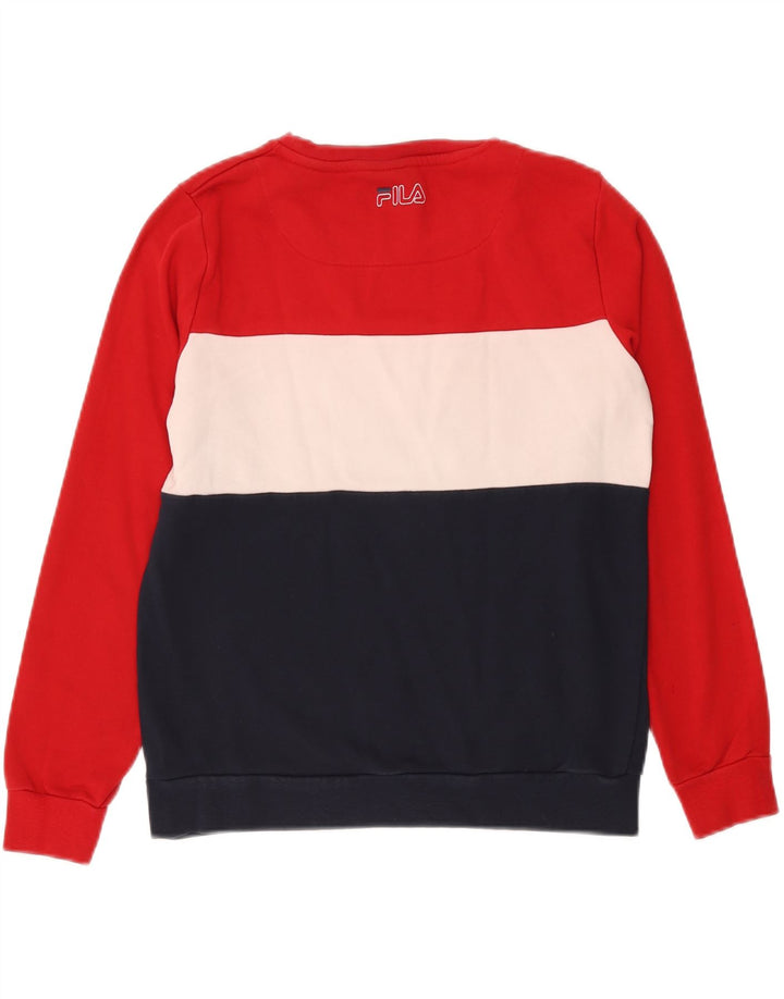 Fila Womens Sweatshirt Jumper UK 14 Medium Multicoloured Colourblock