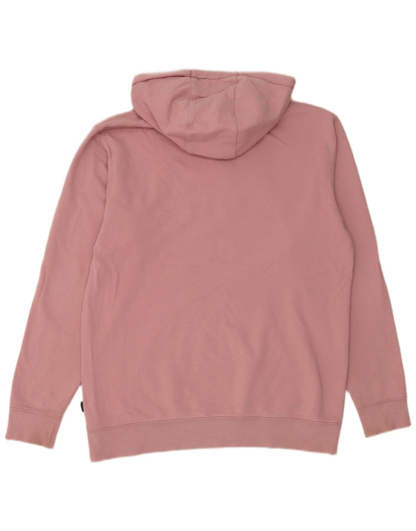 Vans Womens Graphic Hoodie Jumper UK 14 Medium Pink Cotton