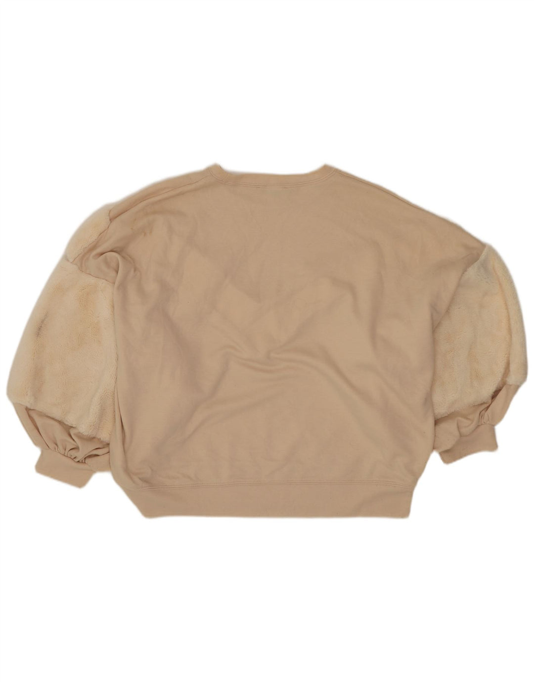 Zara Womens Crop Oversized Sweatshirt Jumper UK 10 Small Off White